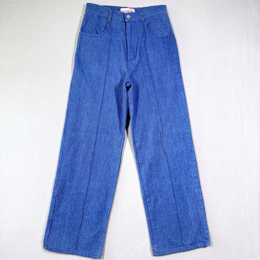 Lisa Says Gah Jeans Womens 27 Robyn High Waist Wide Straight Leg Denim USA Made
